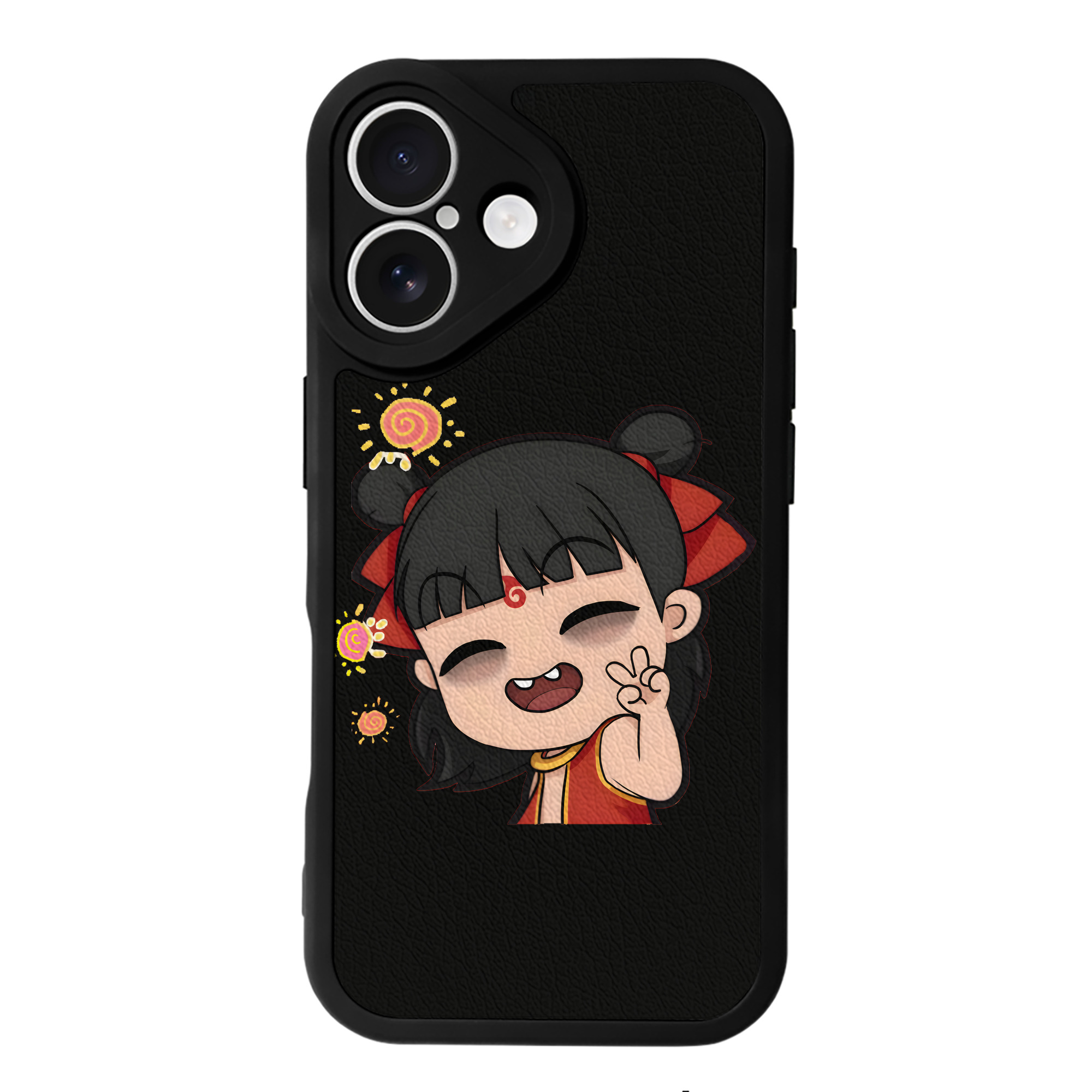 （画像用） Ne Zha 2 ナタ 魔童の大暴れ 【iPhone 16シリーズ対応】シリコンスマホケース（レザー調） 材質：シリコン